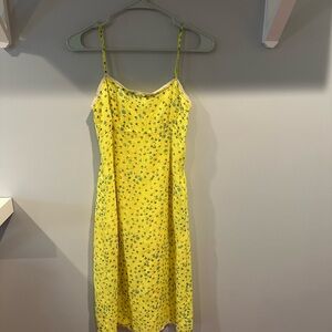 Free People Yellow Floral Midi Dress